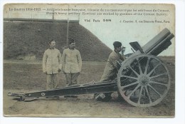 CPA ANIMEE, ARTILLERIE LOURDE FRANCAISE, OBUSIER DE 220 MANOEUVRE PAR LES ARTILLEURS DU CREUSOT, LA GUERRE 1914 - 1915 - Equipment