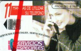 COLOMBIA $7.000  CITY OF CALI  CARD  WOMAN ON MOBILE PHONE SPECIAL SERVICES   CHIP COL-EM-23   MINT IN  BLISTER  !!! - Colombia