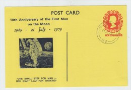 New Zealand SPACE MAN ON MOON FDC POSTAL CARD 1979 - Oceania