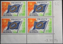 FRANCE COIN DATE Du 3.10.75  - 4 TIMBRES De SERVICE NEUFS** N° 46 Y&T : 8,00€ - 1970-1979