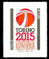 ITALIA / ITALY 2015** - Torino 2015 Capitale Europea Dello Sport - 1 Val. Autoadesivo Come Da Scansione - 2011-20: Mint/hinged