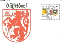 DDR Sonderpostkarte 1990 Ungebraucht Briefmarkenausstellung Der Jugend Düsseldorf Wappen Löwe (= Deutsche Einheit) - Postkaarten - Ongebruikt