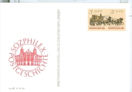 DDR Sonderpostkarte 1985 Ungebraucht Briefmarkenausstellung Sozphilex Postgeschichte Postkutsche - Postkarten - Ungebraucht
