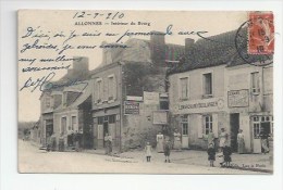 72 - ALLONNES - COMMERCES - BUREAU DE TABAC, BOULANGERIE - NOMBREUSES PUBLICITÉS MURALES - 1910 - Allonnes