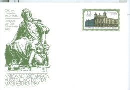 DDR Sonderpostkarte 1989 Ungebraucht Briefmarkenausstellung Magdeburg Otto Von Guericke Denkmal Postmuseum - Postcards - Mint