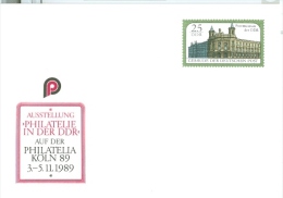 DDR Sonderpostkarte 1989 Ungebraucht Briefmarkenausstellung Philatelia Köln Postmuseum (= Deutsche Einheit) - Postkarten - Ungebraucht