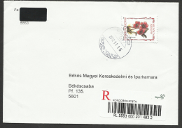 Hungary, Registered  Cover With Inland Registered Stamp-Helleborus Purpurascens, 2011. - Covers & Documents