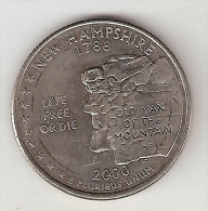 Usa 1/4 Dollar 2000 D Km 308 New Hampsire - 1999-2009: State Quarters