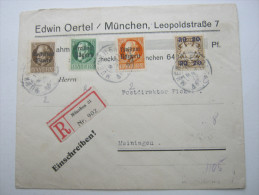 1920, Einschreiben Aus  München - Covers & Documents