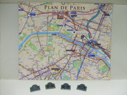 TABLEAU MAGNETIQUE Plan De Paris + MAGNETS Rues De Paris - Neuf - Turismo