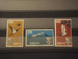 FORMOSA-TAIWAN - 1963 UCCELLI 3 Valori - NUOVI(++) - Nuevos