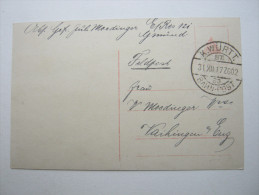 1917 , ST. 33  , Klarer Bahnpoststempel Auf Karte - Feldpost (postage Free)