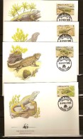 Turks & Caicos  Yvertn° 758-61 (°) Used FDC Cote Des Timbres 13,50 Euro Faune WWF L' Iguane De Terre - Turks And Caicos