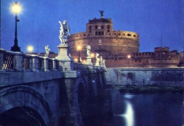 Roma - Di Notte - Ponte E Castel Sant'angelo - 1540 - Formato Grande Viaggiata - Bridges