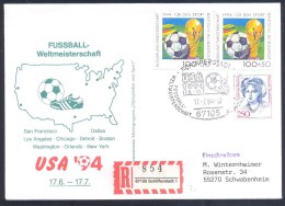 Germany 1994 Registered Cover: Football Fussball Calcio Soccer World Cup USA 94; Host Cities Cachet - 1994 – Vereinigte Staaten