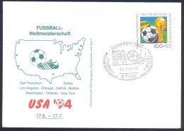 Germany 1994 Registered Cover: Football Fussball Calcio Soccer World Cup USA 94; Host Cities Cachet - 1994 – Vereinigte Staaten