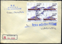 TURKEY, Michel 3212; 4 / 10 / 2000 Registered Adliye Sarayi Postmark, With Arrival Postmark - Brieven En Documenten