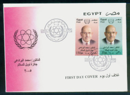 EGYPT / 2005 / ATOM / PEACE / ELBARADEI / FDC - Lettres & Documents