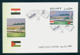 EGYPT / 2005 / JORDAN / INAUGURATION OF GAS PIPELINE FROM EGYPT TO JORDAN / FLAG / FDC - Storia Postale