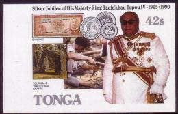 Tonga 1990 -  Imperf Plate Proof - King´s Birthday And His Achievements - Tonga (1970-...)