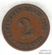Deutsches Reich Jägernr: 2 1874 B Sehr Schön Bronze Sehr Schön 1874 2 Pfennig Kleiner Reichsadler - 2 Pfennig