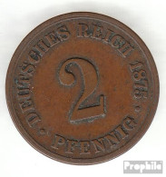 Deutsches Reich Jägernr: 2 1874 F Sehr Schön Bronze Sehr Schön 1874 2 Pfennig Kleiner Reichsadler - 2 Pfennig