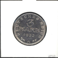 Deutsches Reich Jägernr: 303 1922 J Stgl./unzirkuliert Aluminium Stgl./unzirkuliert 1922 3 Mark Reichsadler Mit Umschri - 3 Marcos & 3 Reichsmark