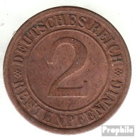 Deutsches Reich Jägernr: 307 1923 A Sehr Schön Bronze Sehr Schön 1923 2 Rentenpfennig Ährengarbe - 2 Rentenpfennig & 2 Reichspfennig