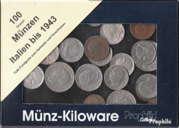 Italien 100 Gramm Münzkiloware  Bis 1943 - Vrac - Monnaies