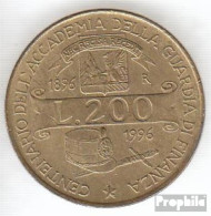 Italien KM-Nr. : 184 1996 Vorzüglich Aluminium-Bronze Vorzüglich 1996 200 Lire Akademie - 200 Lire