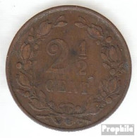 Niederlande KM-Nr. : 108 1884 Sehr Schön Bronze Sehr Schön 1884 2-1/2 Cent Gekrönter Löwe - 2.5 Centavos