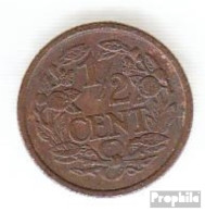 Niederlande KM-Nr. : 138 1916 Sehr Schön Bronze Sehr Schön 1916 1/2 Cent Gekrönter Löwe - 0.5 Centavos