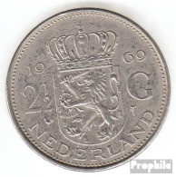 Niederlande KM-Nr. : 191 1969 Hahn Sehr Schön Nickel Sehr Schön 1969 2-1/2 Gulden Juliana - 2 1/2 Florín Holandés (Gulden)