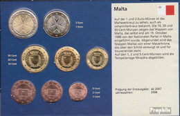 Malta 2008 Stgl./unzirkuliert Kursmünzensatz Stgl./unzirkuliert 2008 Euro-Erstausgabe - Malta