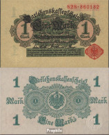 Deutsches Reich RosbgNr: 51b, Ohne Unterdruck Dunkelgrün Bankfrisch 1914 1 Mark - Autres & Non Classés