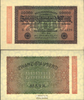 Deutsches Reich RosbgNr: 84b, Wasserzeichen Ringe 6stellige Kontrollnummer Bankfrisch 1923 20.000 Mark - 20.000 Mark