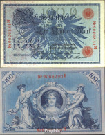 Deutsches Reich Rosenbg: 33b, Rotes Siegel 29 Mm Lange Kontrollnummer Bankfrisch 1908 100 Mark - 100 Mark