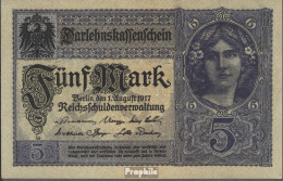 Deutsches Reich Rosenbg: 54a, 7stellige Kontrollnummer Bankfrisch 1917 5 Mark - 5 Mark