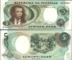 Philippinen Pick-Nr: 143a Bankfrisch 1969 5 Piso - Philippines