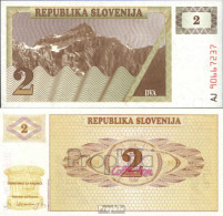 Slowenien Pick-Nr: 2a Bankfrisch 1990 2 Tolarjev - Slovenia