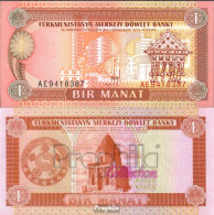 Turkmenistan Pick-Nr: 1 Bankfrisch 1993 1 Manat - Turkmenistán
