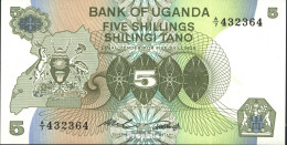 Uganda Pick-Nr: 15 Bankfrisch 1982 5 Shillings - Oeganda