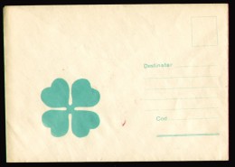 1990 Romania, Trèfle Porte-bonheur Loterie Envelope Publicitaire, Lucky Clover Lottery Unused Advertising Cover - Covers & Documents