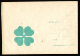 1990 Romania, Trèfle Porte-bonheur Loterie Envelope Publicitaire, Lucky Clover Lottery Unused Advertising Cover - Lettres & Documents