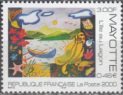 Mayotte 2000 Yvert 84 Neuf ** Cote (2015) 2.10 Euro Dessin L´île Au Lagon - Ongebruikt