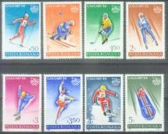 RO 1987-4418-25 OLYMPIC GAMES CALGARY, ROMANIA, 1 X 8v, MNH - Neufs