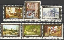 RO 1987-4332-7 PAINTING, ROMANIA, 1 X 6v, MNH - Unused Stamps