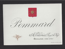 Etiquette De Vin  De  Pommard  -   Beaune   -  ND Années 30/40 ? - A. Gloria à Beaune (21) - Bourgogne