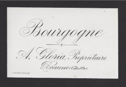 Etiquette De Vin Bougogne -  Bourgogne  -  ND 30/40 ? -  A. Gloria à Beaune (21) - Bourgogne