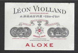 Etiquette De Vin Bougogne -  Aloxe  -  ND 20/30 ? -   Léon Violland à Beaune (21) - Bourgogne